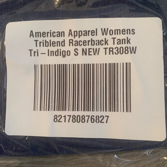 NWT AMERICAN APPAREL WOMEN'S TRIBLEND RACERBACK TANK TOP TRI-INDIGO SMALL - Picture 9 of 10